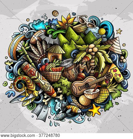 Figi Hand Drawn Cartoon Doodles Illustration. Funny Travel Design.