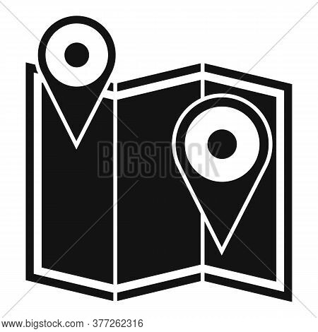 Dubai Travel Map Icon. Simple Illustration Of Dubai Travel Map Vector Icon For Web Design Isolated O