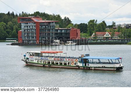 Mikolajki, Poland, July 12: Boats At Harbor On July 12, 2020 At Mikolajki, Poland. Mikolajki Is A Re