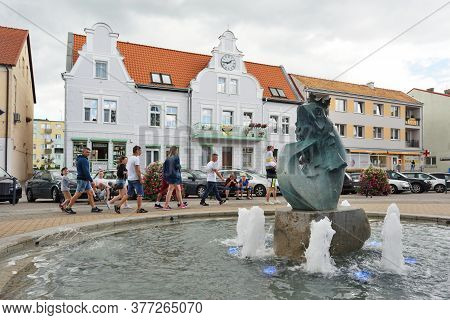 Mikolajki, Poland, July 12: Street Of Old Town On July 12, 2020 At Mikolajki, Poland. Mikolajki Is A
