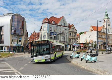 Olsztyn, Poland, July 12: Street Of Old Town On July 12, 2020 At Olsztyn, Poland. Olsztyn Is A City 