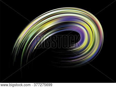 Colorful Flow Brushstroke. Wabe Sea Isolated Line.. Realistic Volume Brush Stroke. Liquid Paint Ink 