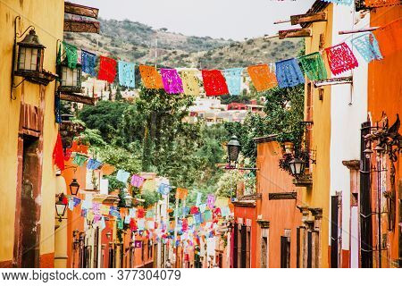 Traditional Mexican Paper For Decoration In Streets In Mexico