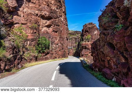 Gorges De Daluis Or Chocolate Canyon As It Is Called By Locals Because Of The Rocks Color Formed By 