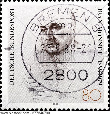 02 09 2020 Divnoe Stavropol Territory Russia The Postage Stamp Germany 1988 The 100th Anniversary Of