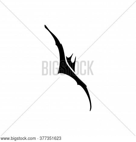 Vector Illustration Of A Black Silhouette Of A Bat In Flight