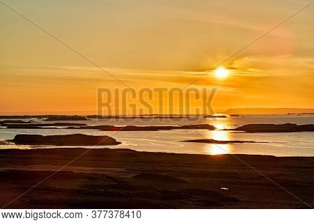 Many Islands At Sunset Near Stykkisholmur In West Iceland