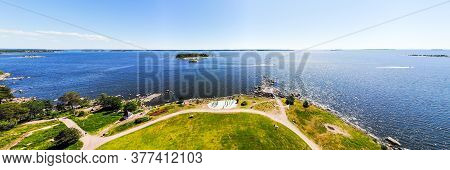 Aerial Summer View Of Katariina Seaside Park, Kotka, Finland