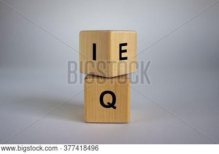 Wooden Cubes With The Expression 'iq' 'intelligence Quotient' To 'eq' 'emotional Intelligence Quotie