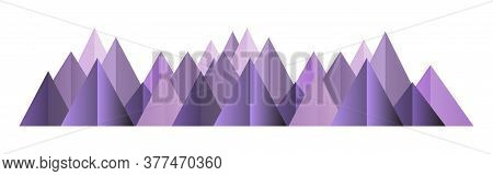 Low Poly Pink Mountains Range. Vector Polygonal Shapes Isolated Illustration