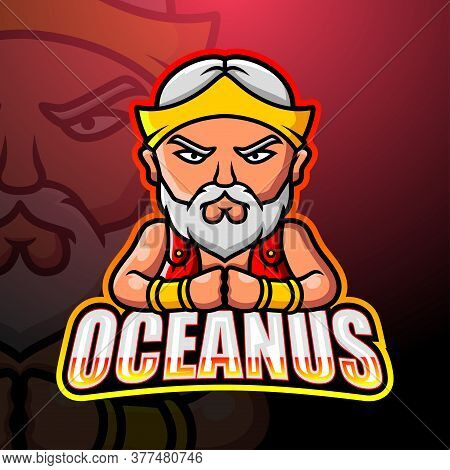 Vector Illustration Of Oceanus Mascot Esport Logo Design