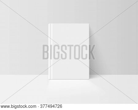 Realistic Vector White Book Mockup Isolated On Transparent Background. Booklet, Brochure, Catalog, T