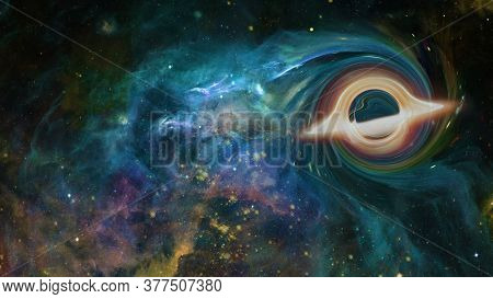 Supermassive Black Hole. Elements Of This Image Furnished By Nasa.