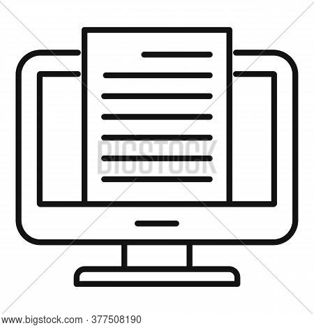 Storyteller Computer Monitor Icon. Outline Storyteller Computer Monitor Vector Icon For Web Design I