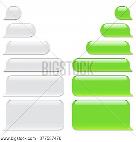 Blank Vector Message Bubbles. Chat Or Messenger Speech Bubble. Sms Text Frame. Short Message Sending