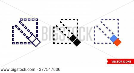 Cleanup Edges Icon Of 3 Types. Isolated Vector Sign Symbol.