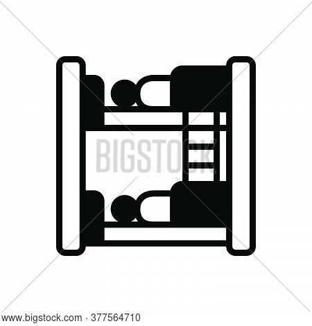 Black Solid Icon For Hostel Dormitory Hostel Dorm Bedroom Dormer Hotel Residential Sleep