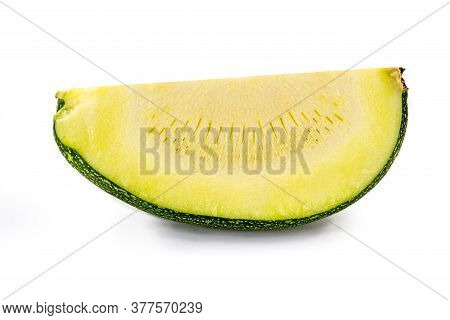 Slice Of Exotic Pumpkin Called Moganga In Brazil, Mogango, Bugango, Chila Or Gila. Organic Pumpkin.