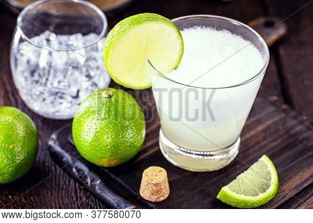 Pisco Sour, A Typical Cocktail Of South American Cuisine, Peru And Chile, Prepared Based On Pisco An