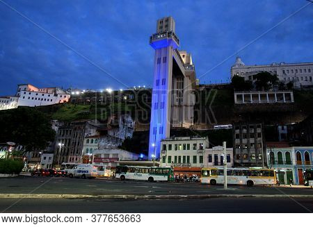 Salvador, Bahia / Brazil - November 11, 2016: View Of The Lacerda Elevator In The City Of Salvador, 