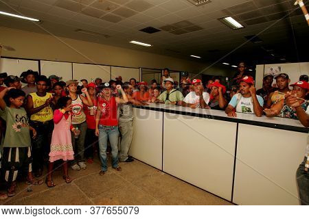 Prado, Bahia / Brazil - January 10, 2010: Member Of The Landless Movement - Mst - Views During A Dem