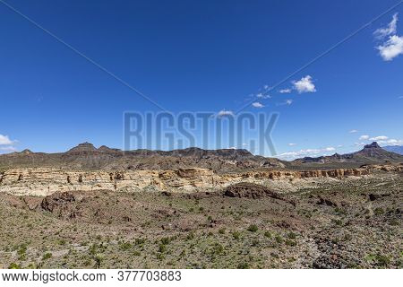 Scenic Landscape Of Route 66 Near Oatman, Usa