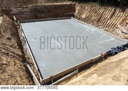 Clean Layer Of Concrete Of A Construction Site
