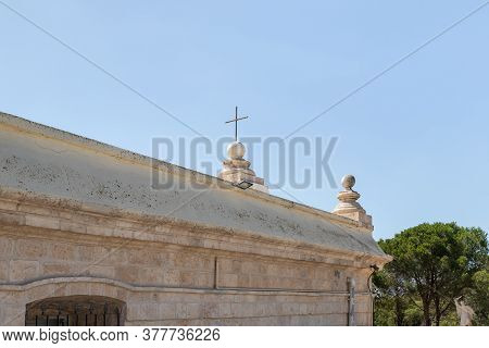 Daliyat Al-karmel, Israel, July 17, 2020 : The Corner Of The Deir Al-mukhraqa Carmelite Monastery Bu