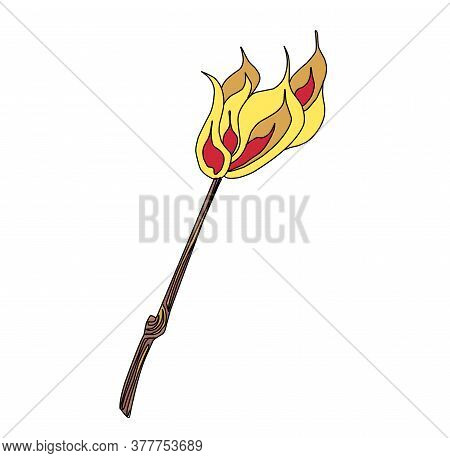 Torch. Fire Stick. Vector Illustration. .magic Items