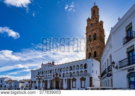 Llerena, Spain - Nov 07, 2019: Church Of Our Lady Of Granada, Llerena, Extremadura In Spain