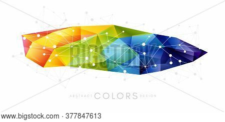 Rainbow Triangle Polygonal Shape Decoration. Colorful Abstraction Design Elements. Vector Horizontal