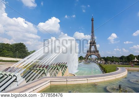 Eiffel Tower And Trocadero Fountains, Paris, France