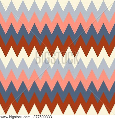 Geometric Seamless Pattern Of Polyline Multi-colored Stripes