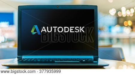 Laptop Computer Displaying Logo Of Autodesk