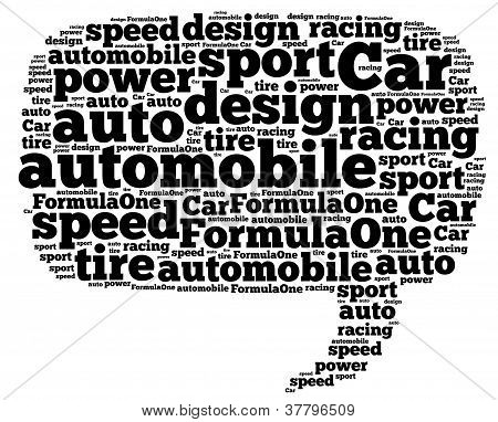 info-text graphics and arrangement concept on white background (word cloud)