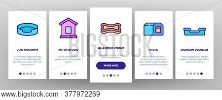 Doghouse Accessory Onboarding Mobile App Page Screen Vector. Doghouse In Different Style, Container 
