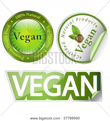 Veganské popisek sady
