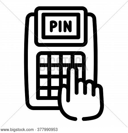 Enter Pin Terminal Icon. Outline Enter Pin Terminal Vector Icon For Web Design Isolated On White Bac