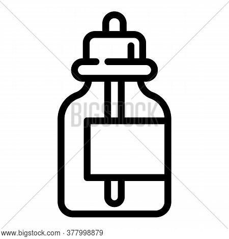 Toxic Liquid E Cigarette Bottle Icon. Outline Toxic Liquid E Cigarette Bottle Vector Icon For Web De