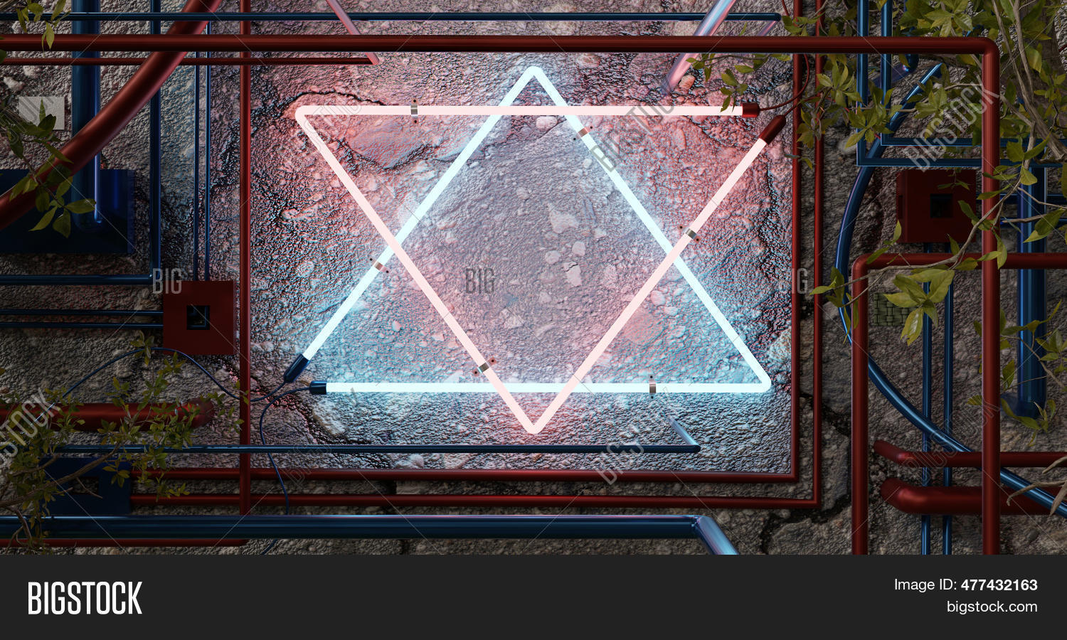 Triangular Neon Sign Triangle Neon Sign Image & Photo (Free Trial) | Bigstock