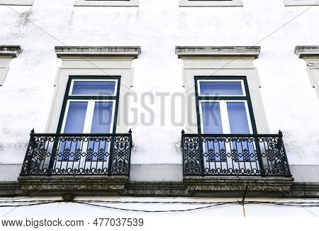 Typical Portuguese Facade In Evora Town, Portugal