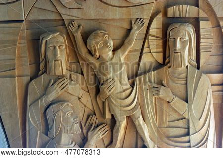 Capernaum, Israel - September 29, 2006: Church Of The House Of Peter In Capernaum, Israel
