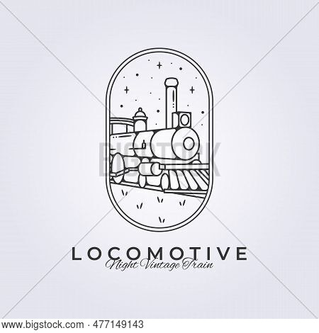 Badge Of Hogwarts Express Retro Train Logo Vector Template Illustration Design