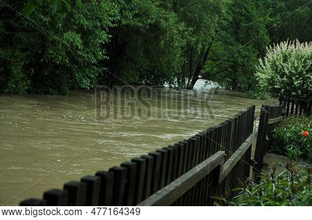 Tabor, Czech Republic - June 02 2013: Devastating Floods In The City Tabor Ten Years Ago In 2013, Ov