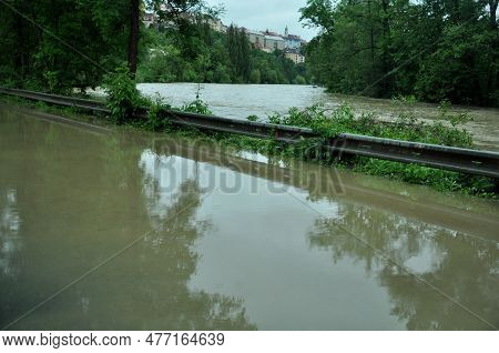 Tabor, Czech Republic - June 02 2013: Devastating Floods In The City Tabor Ten Years Ago In 2013, Ov