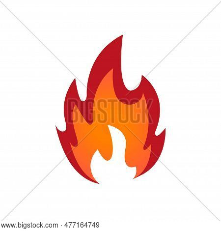Burning Fire Flame, Fireproof Sign Isolated Blaze Icon. Vector Burning Fiery Explosion, Orange Fireb