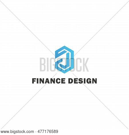 Abstract Initial Letter Fd Or Df Logo In Blue Color Isolated In White Background. Initial Letters Fd