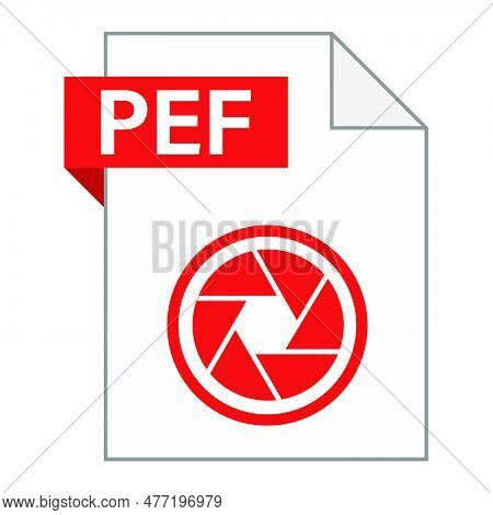 Modern Flat Design Of Pef File Icon For Web. Simple Style