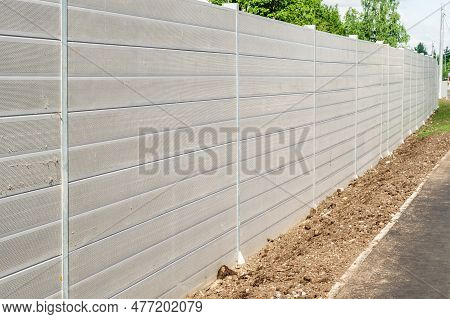 Noise Barrier With Dirt And Dust. Selective Focus