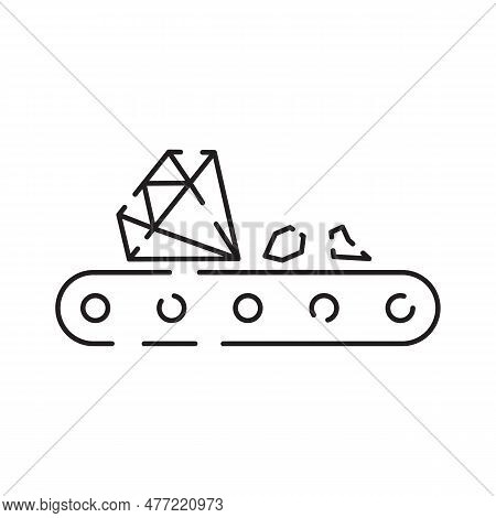 Minin Line Icon. Extraction Of Minerals In The Mine And Surface. Power And Energy Production, Electr